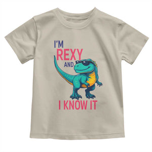 Funny Dinosaur Toddler T Shirt I Am Rexy And I Know It TS12 Sand Print Your Wear
