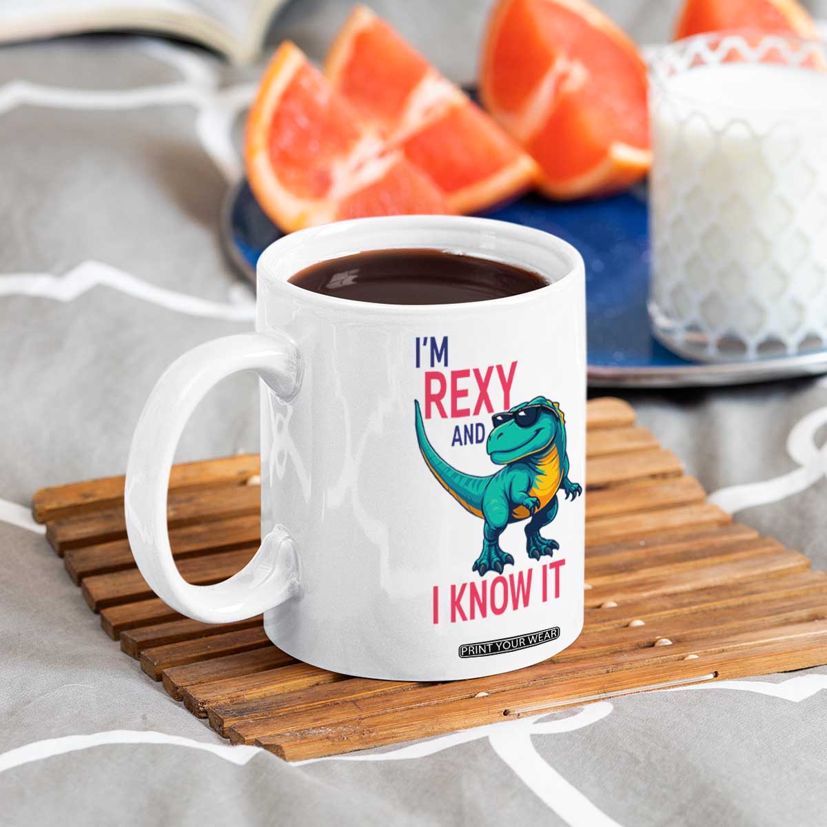 Funny Dinosaur Coffee Mug I Am Rexy And I Know It TS12 Print Your Wear