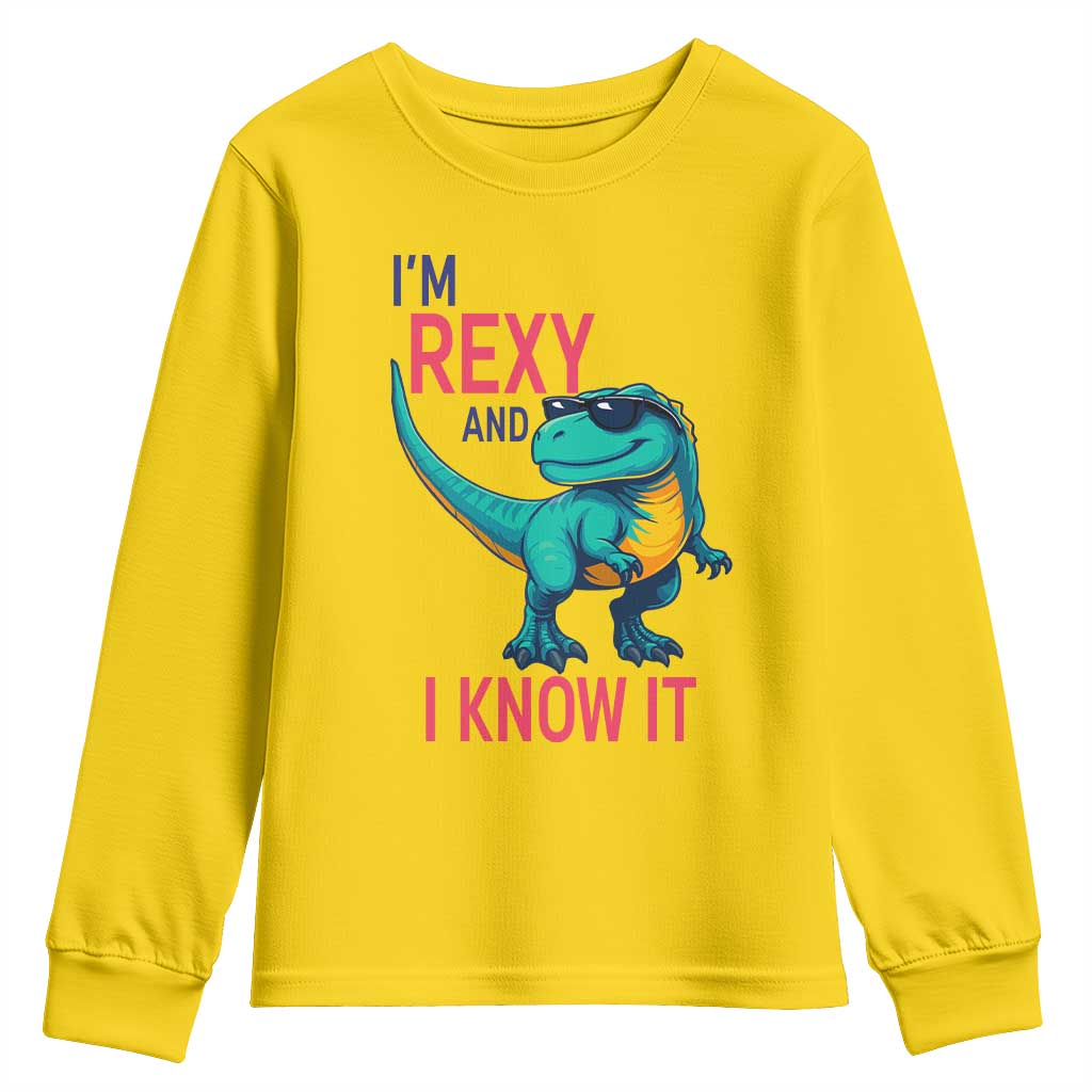 Funny Dinosaur Youth Sweatshirt I Am Rexy And I Know It TS12 Daisy Print Your Wear