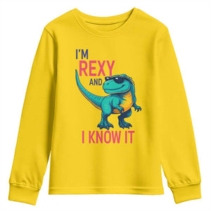 Funny Dinosaur Youth Sweatshirt I Am Rexy And I Know It TS12 Daisy Print Your Wear