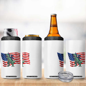 Funny Trump Riding Dinosaur 4 in 1 Can Cooler Tumbler America Flag Patriotic TS12 Print Your Wear