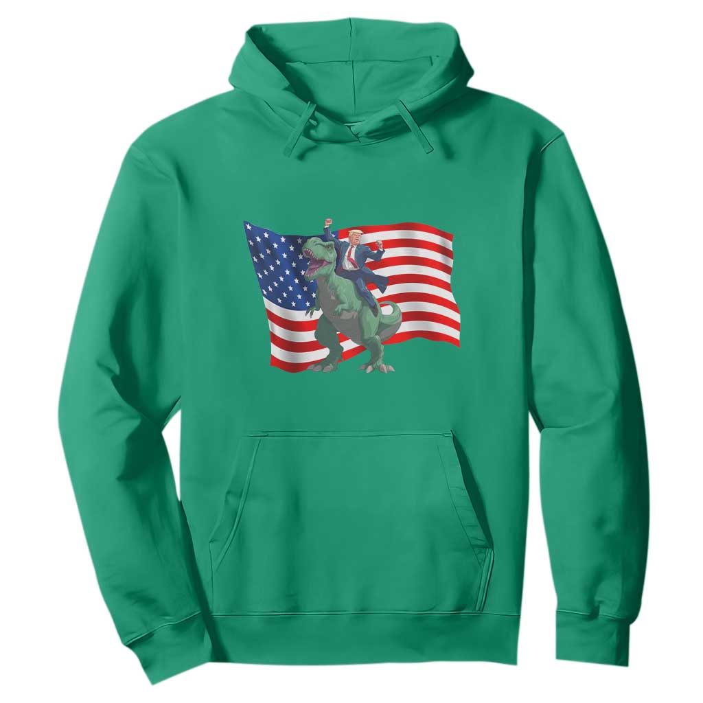 Funny Trump Riding Dinosaur Hoodie America Flag Patriotic TS12 Irish Green Print Your Wear