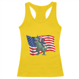 Funny Trump Riding Dinosaur Racerback Tank Top America Flag Patriotic TS12 Daisy Print Your Wear