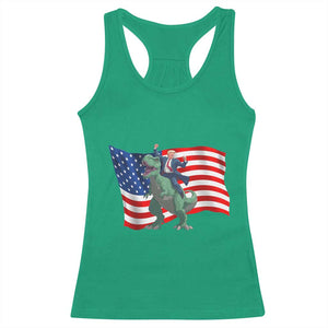 Funny Trump Riding Dinosaur Racerback Tank Top America Flag Patriotic TS12 Irish Green Print Your Wear