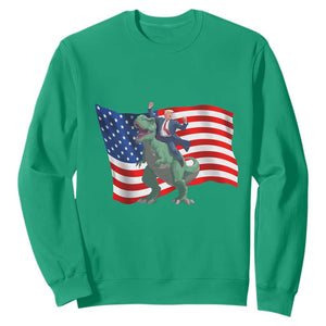 Funny Trump Riding Dinosaur Sweatshirt America Flag Patriotic TS12 Irish Green Print Your Wear
