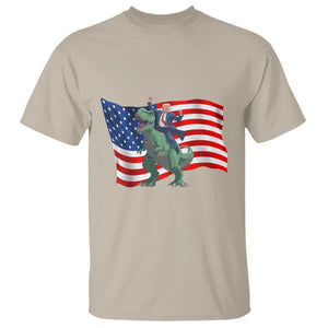 Funny Trump Riding Dinosaur T Shirt America Flag Patriotic TS12 Sand Print Your Wear