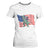 Funny Trump Riding Dinosaur T Shirt For Women America Flag Patriotic TS12 White Print Your Wear
