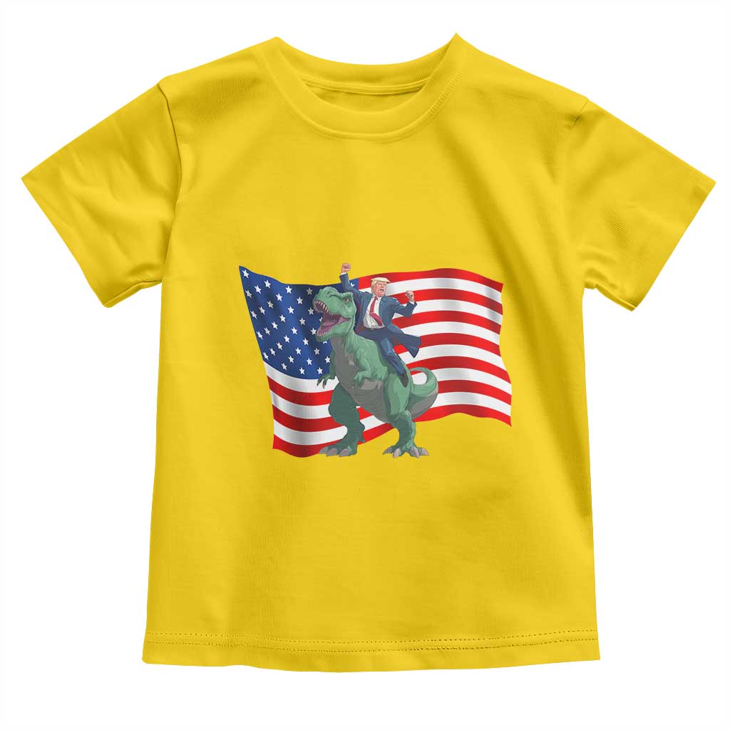 Funny Trump Riding Dinosaur Toddler T Shirt America Flag Patriotic TS12 Daisy Print Your Wear