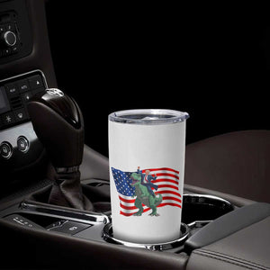 Funny Trump Riding Dinosaur Tumbler Cup America Flag Patriotic TS12 Print Your Wear