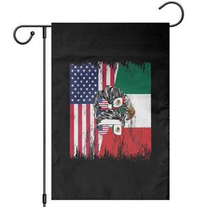 Mexican American Pride Garden Flag Bicultural Heritage Girl Vintage Flag TS12 Black Print Your Wear