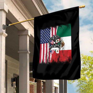 Mexican American Pride Garden Flag Bicultural Heritage Girl Vintage Flag TS12 Print Your Wear