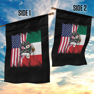 Mexican American Pride Garden Flag Bicultural Heritage Girl Vintage Flag TS12 Print Your Wear