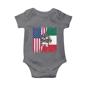 Mexican American Pride Baby Onesie Bicultural Heritage Girl Vintage Flag TS12 Charcoal Print Your Wear