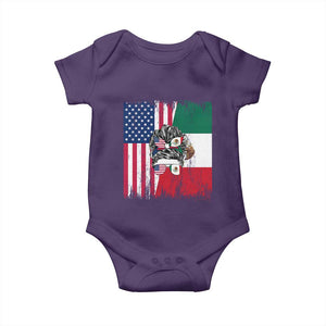 Mexican American Pride Baby Onesie Bicultural Heritage Girl Vintage Flag TS12 Purple Print Your Wear