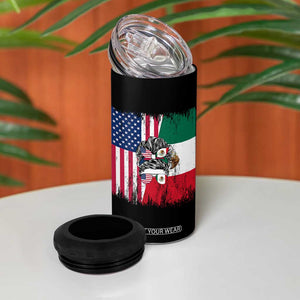 Mexican American Pride 4 in 1 Can Cooler Tumbler Bicultural Heritage Girl Vintage Flag TS12 Print Your Wear