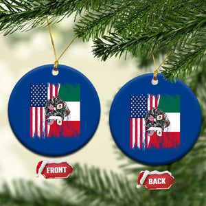 Mexican American Pride Ceramic Ornament Bicultural Heritage Girl Vintage Flag TS12 1pc Blue Print Your Wear