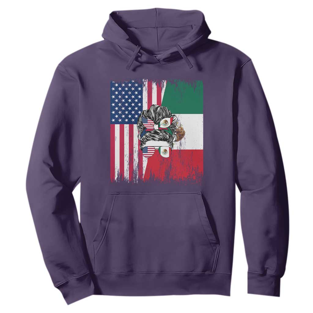 Mexican American Pride Hoodie Bicultural Heritage Girl Vintage Flag TS12 Purple Print Your Wear