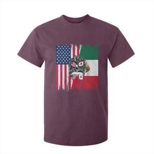 Mexican American Pride T Shirt For Kid Bicultural Heritage Girl Vintage Flag TS12 Maroon Print Your Wear