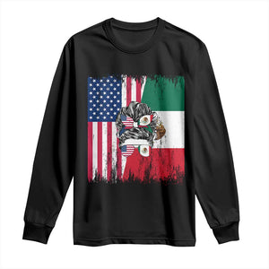 Mexican American Pride Long Sleeve Shirt Bicultural Heritage Girl Vintage Flag TS12 Black Print Your Wear