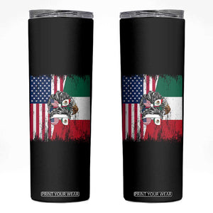 Mexican American Pride Skinny Tumbler Bicultural Heritage Girl Vintage Flag TS12 Black Print Your Wear