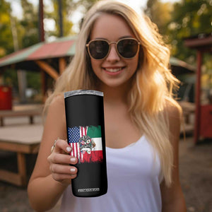 Mexican American Pride Skinny Tumbler Bicultural Heritage Girl Vintage Flag TS12 Print Your Wear