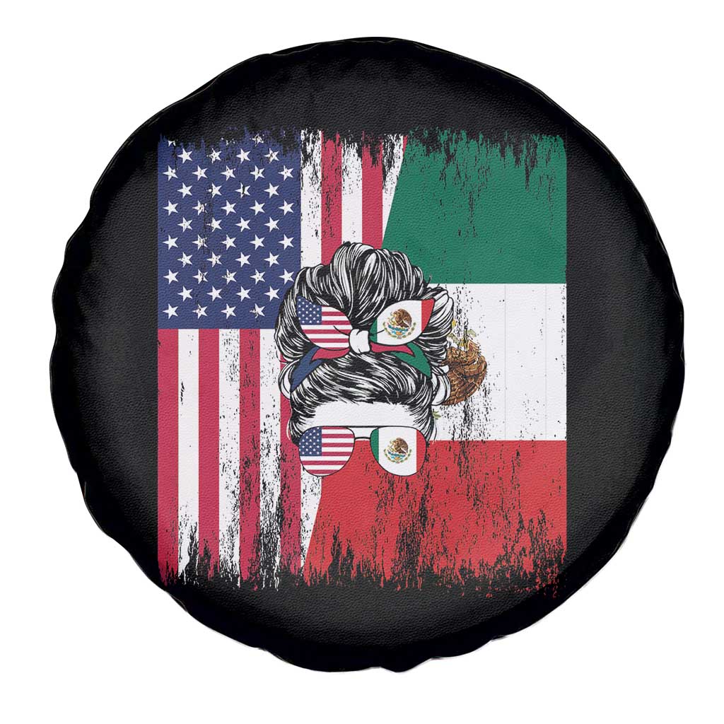 Mexican American Pride Spare Tire Cover Bicultural Heritage Girl Vintage Flag TS12 Print Your Wear
