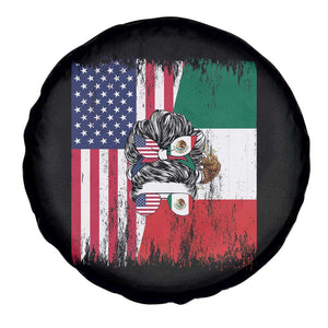 Mexican American Pride Spare Tire Cover Bicultural Heritage Girl Vintage Flag TS12 Print Your Wear