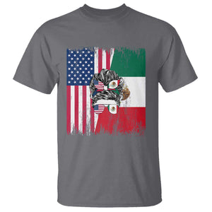 Mexican American Pride T Shirt Bicultural Heritage Girl Vintage Flag TS12 Charcoal Print Your Wear