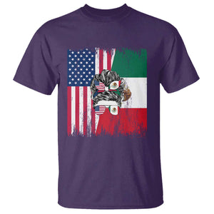 Mexican American Pride T Shirt Bicultural Heritage Girl Vintage Flag TS12 Purple Print Your Wear