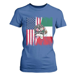Mexican American Pride T Shirt For Women Bicultural Heritage Girl Vintage Flag TS12 Royal Blue Print Your Wear