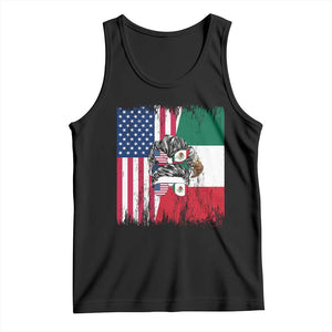 Mexican American Pride Tank Top Bicultural Heritage Girl Vintage Flag TS12 Black Print Your Wear