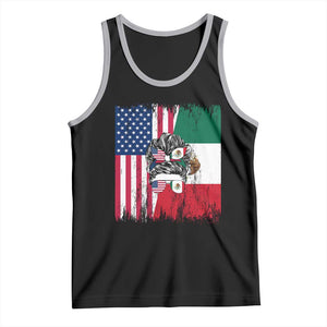 Mexican American Pride Tank Top Bicultural Heritage Girl Vintage Flag TS12 Black Athletic Heather Print Your Wear