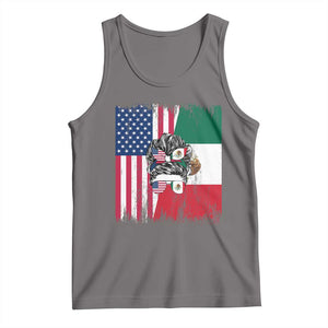 Mexican American Pride Tank Top Bicultural Heritage Girl Vintage Flag TS12 Deep Heather Print Your Wear