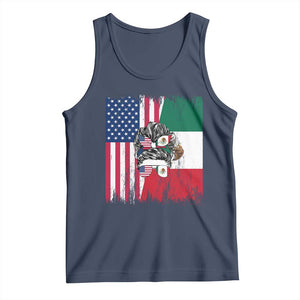 Mexican American Pride Tank Top Bicultural Heritage Girl Vintage Flag TS12 Navy Print Your Wear