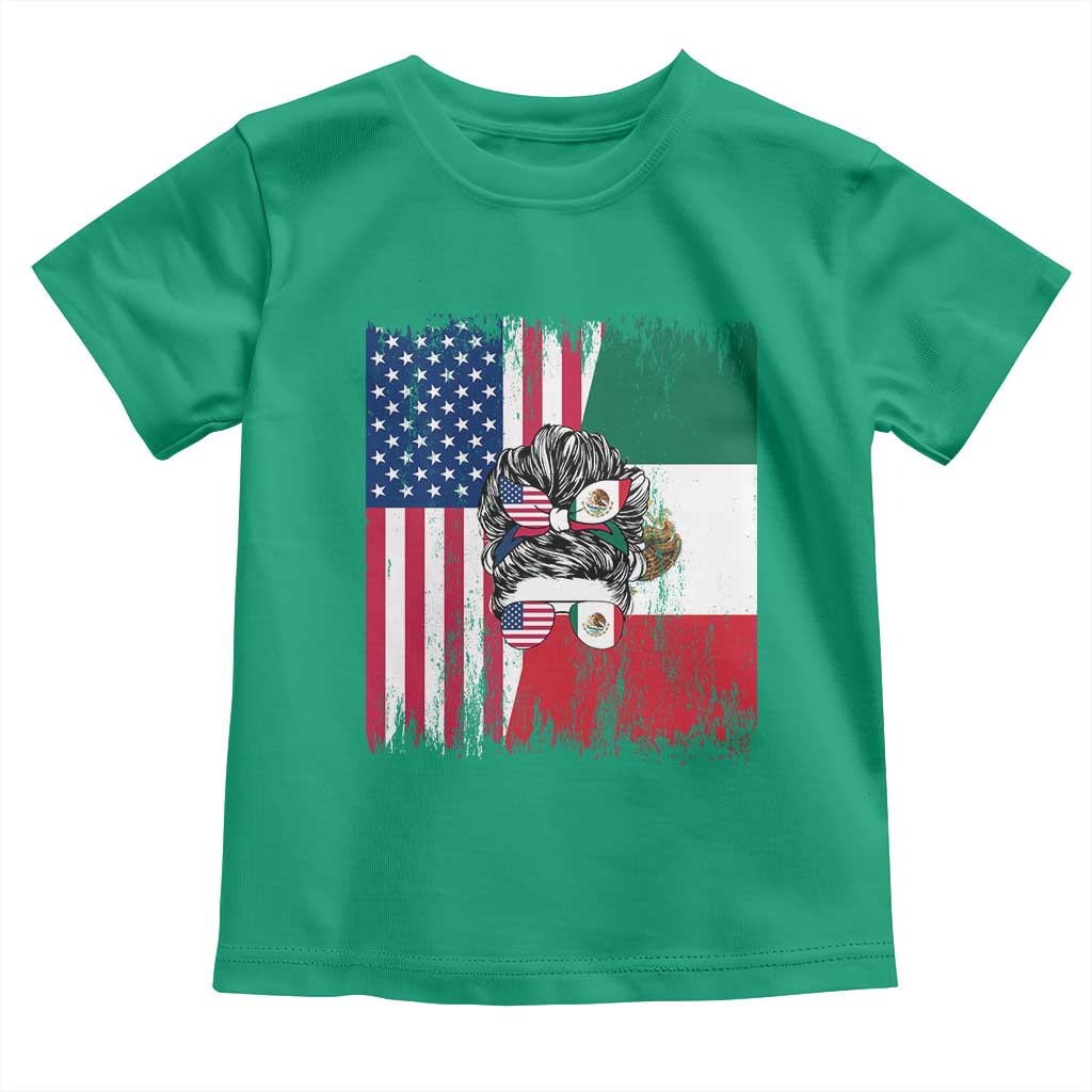 Mexican American Pride Toddler T Shirt Bicultural Heritage Girl Vintage Flag TS12 Irish Green Print Your Wear