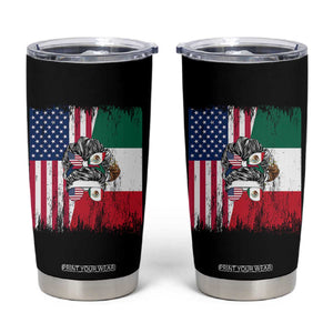 Mexican American Pride Tumbler Cup Bicultural Heritage Girl Vintage Flag TS12 Black Print Your Wear