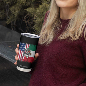 Mexican American Pride Tumbler Cup Bicultural Heritage Girl Vintage Flag TS12 Print Your Wear