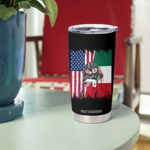 Mexican American Pride Tumbler Cup Bicultural Heritage Girl Vintage Flag TS12 Print Your Wear