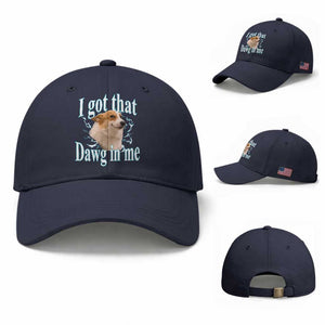I Got That Dawg In Me Baseball Cap Funny Corgi Dog Meme TS12 Baseball Cap Universal Fit Navy Print Your Wear