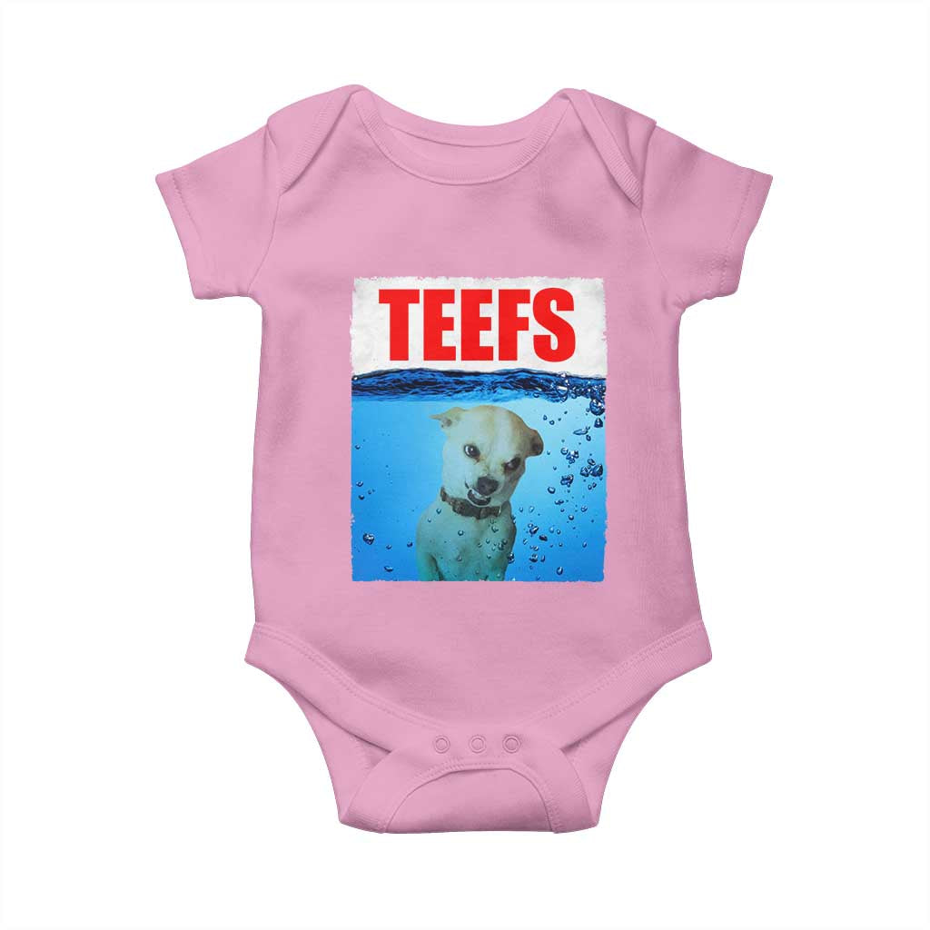 Chihuahua Dog Meme Baby Onesie Funny Horror Movie Poster Dog Teefs TS12 Light Pink Print Your Wear