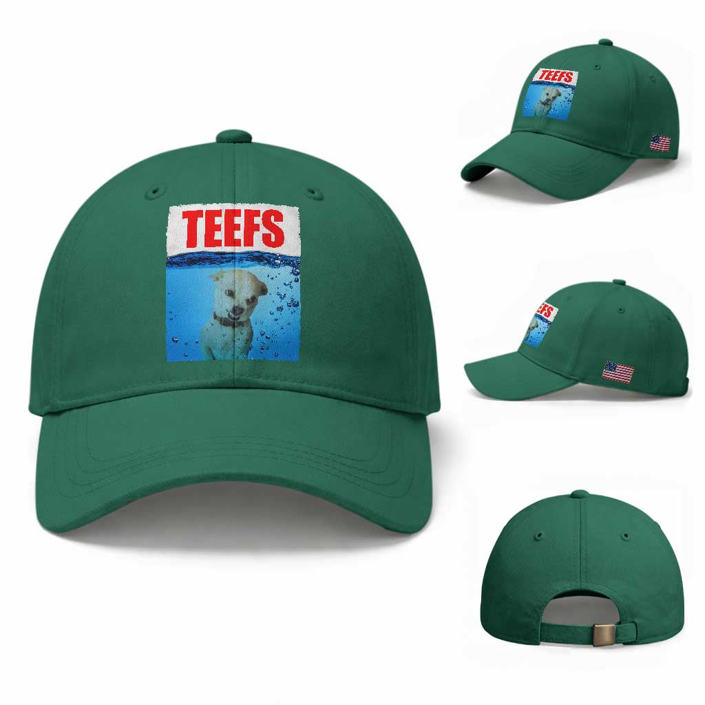 Chihuahua Dog Meme Baseball Cap Funny Horror Movie Poster Dog Teefs TS12 Baseball Cap Universal Fit Irish Green Print Your Wear
