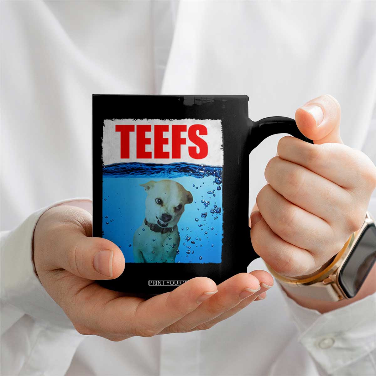 Chihuahua Dog Meme Coffee Mug Funny Horror Movie Poster Dog Teefs TS12 Print Your Wear