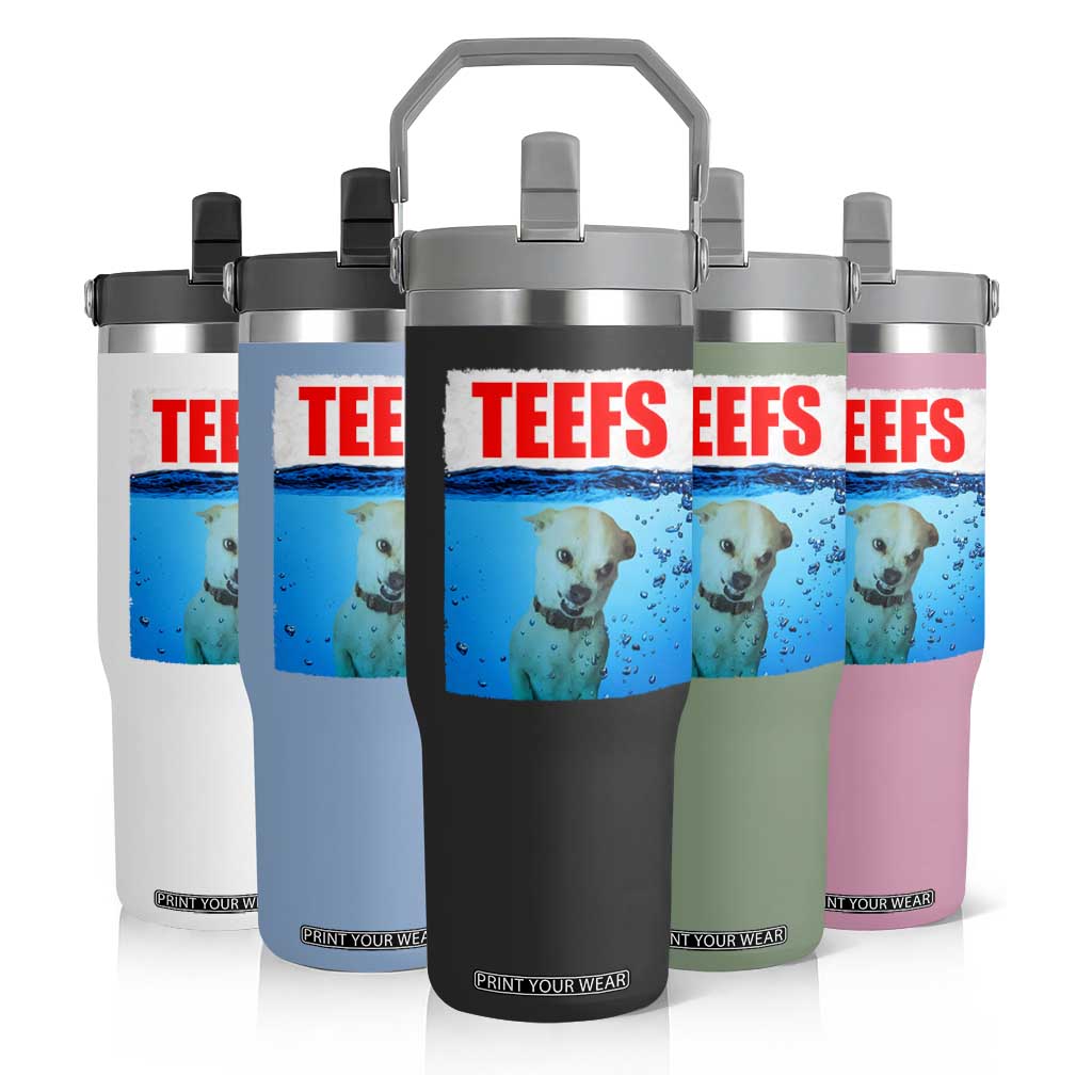 Chihuahua Dog Meme Flip Straw Tumbler Funny Horror Movie Poster Dog Teefs TS12 Print Your Wear