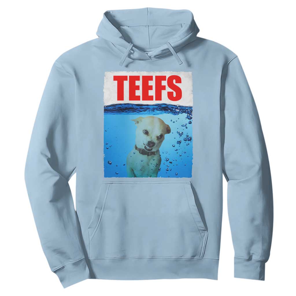 Chihuahua Dog Meme Hoodie Funny Horror Movie Poster Dog Teefs TS12 Light Blue Print Your Wear