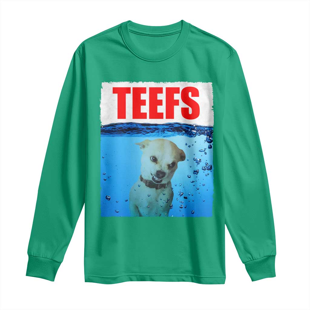 Chihuahua Dog Meme Long Sleeve Shirt Funny Horror Movie Poster Dog Teefs TS12 Irish Green Print Your Wear