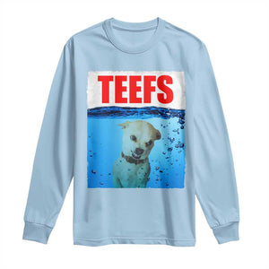 Chihuahua Dog Meme Long Sleeve Shirt Funny Horror Movie Poster Dog Teefs TS12 Light Blue Print Your Wear