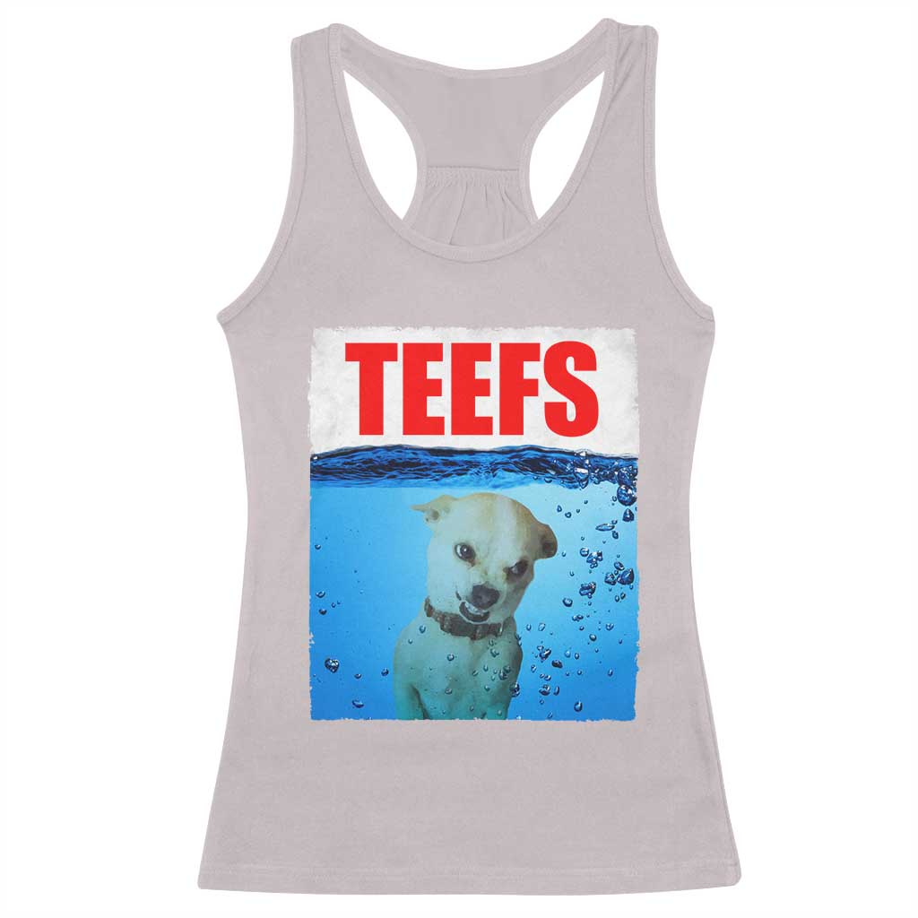 Chihuahua Dog Meme Racerback Tank Top Funny Horror Movie Poster Dog Teefs TS12 Ice Gray Print Your Wear