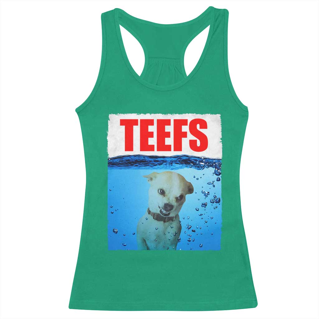 Chihuahua Dog Meme Racerback Tank Top Funny Horror Movie Poster Dog Teefs TS12 Irish Green Print Your Wear