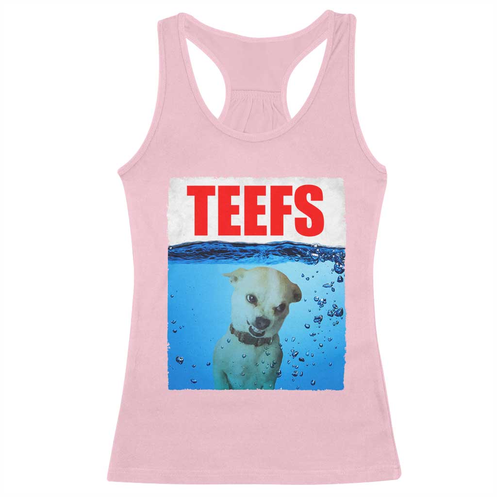 Chihuahua Dog Meme Racerback Tank Top Funny Horror Movie Poster Dog Teefs TS12 Light Pink Print Your Wear