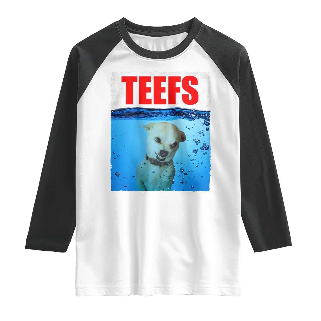Chihuahua Dog Meme Raglan Shirt Funny Horror Movie Poster Dog Teefs TS12 White Black Print Your Wear